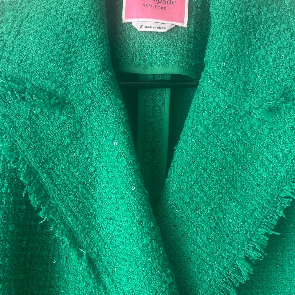 Kate Spade Vibrant Green Tweed Blazer. Perfect for St Patrick’s Party! - Picture 7 of 9